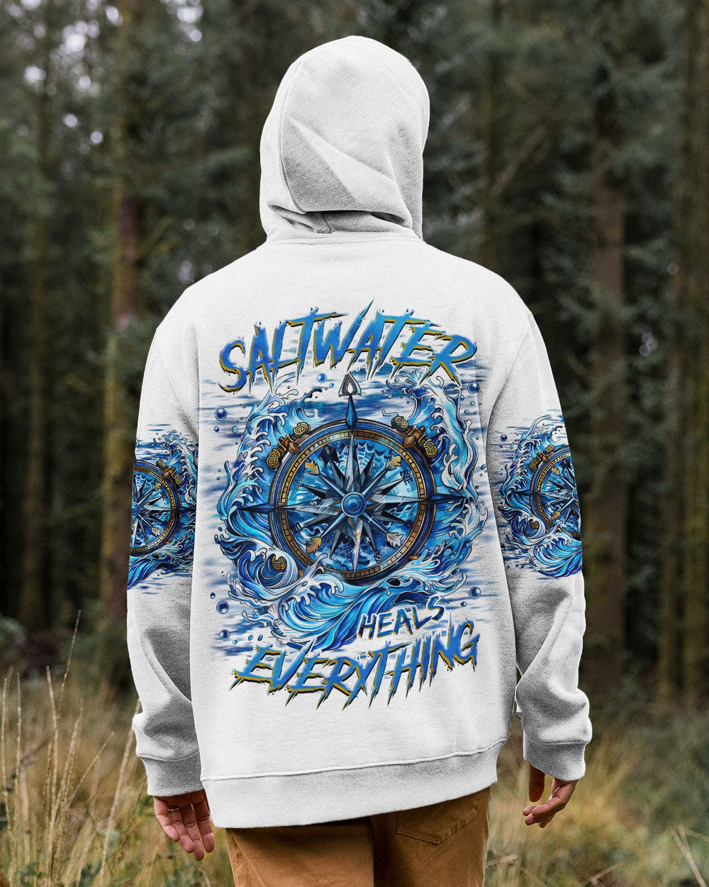 SALTWATER HEALS EVERYTHING COMPASS WAVES OCEAN ALL OVER PRINT - TLNZ0503254