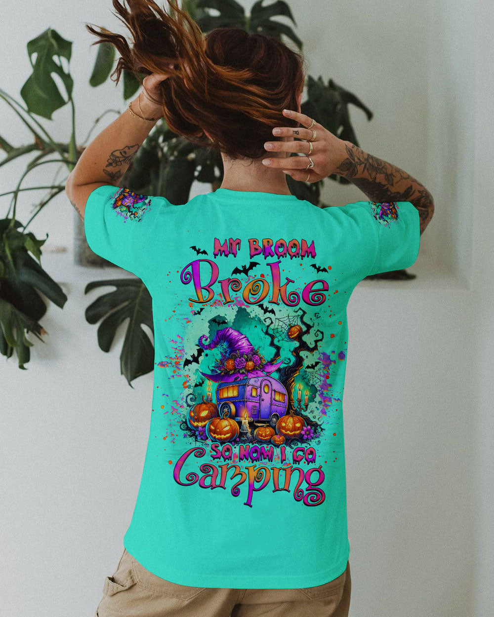 MY BROOM BROKE SO NOW HALLOWEEN CAMPING ALL OVER PRINT - TLNZ0608241