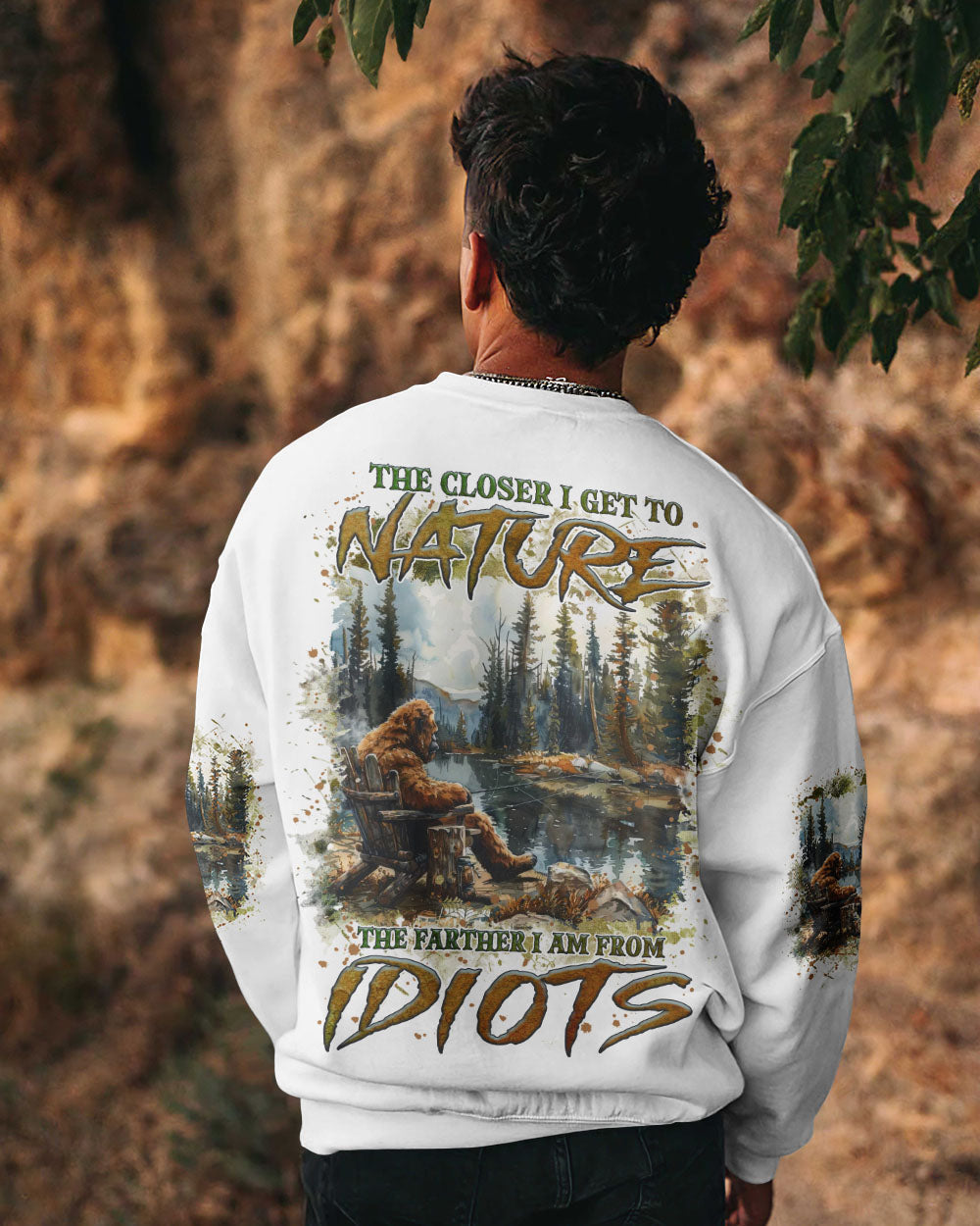 THE CLOSER I GET TO NATURE BIGFOOT FISHING ALL OVER PRINT - TLNZ0609241