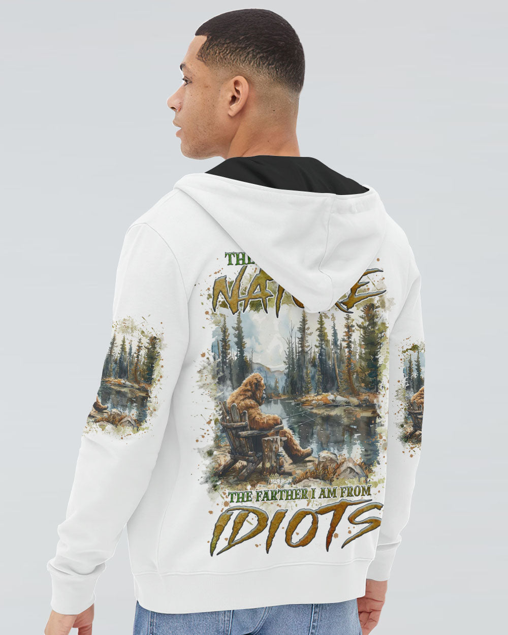 THE CLOSER I GET TO NATURE BIGFOOT FISHING ALL OVER PRINT - TLNZ0609241