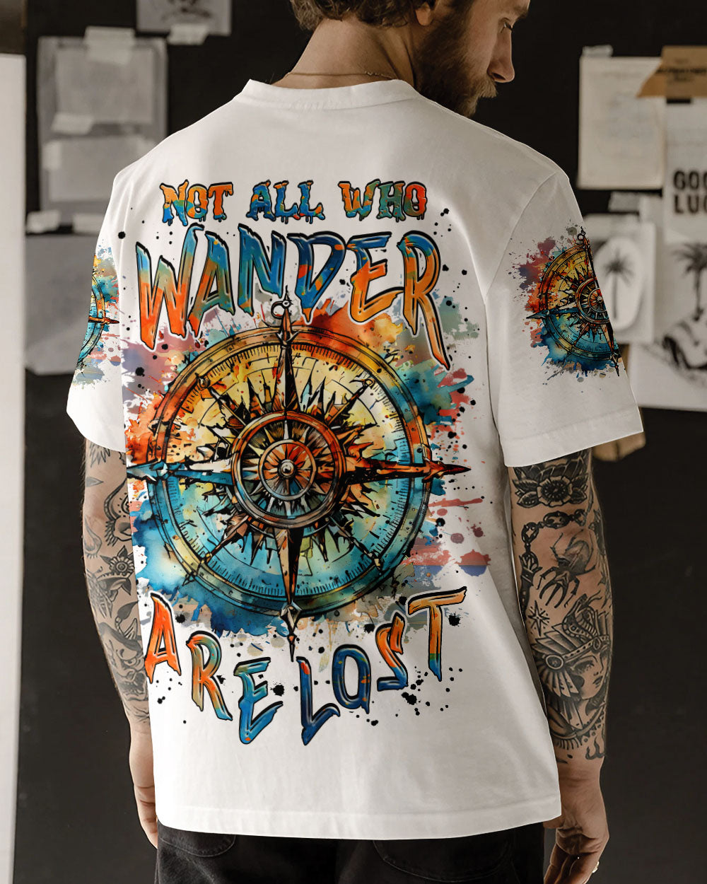 NOT ALL WHO WANDER ARE LOST COMPASS ALL OVER PRINT - TLNZ0703252