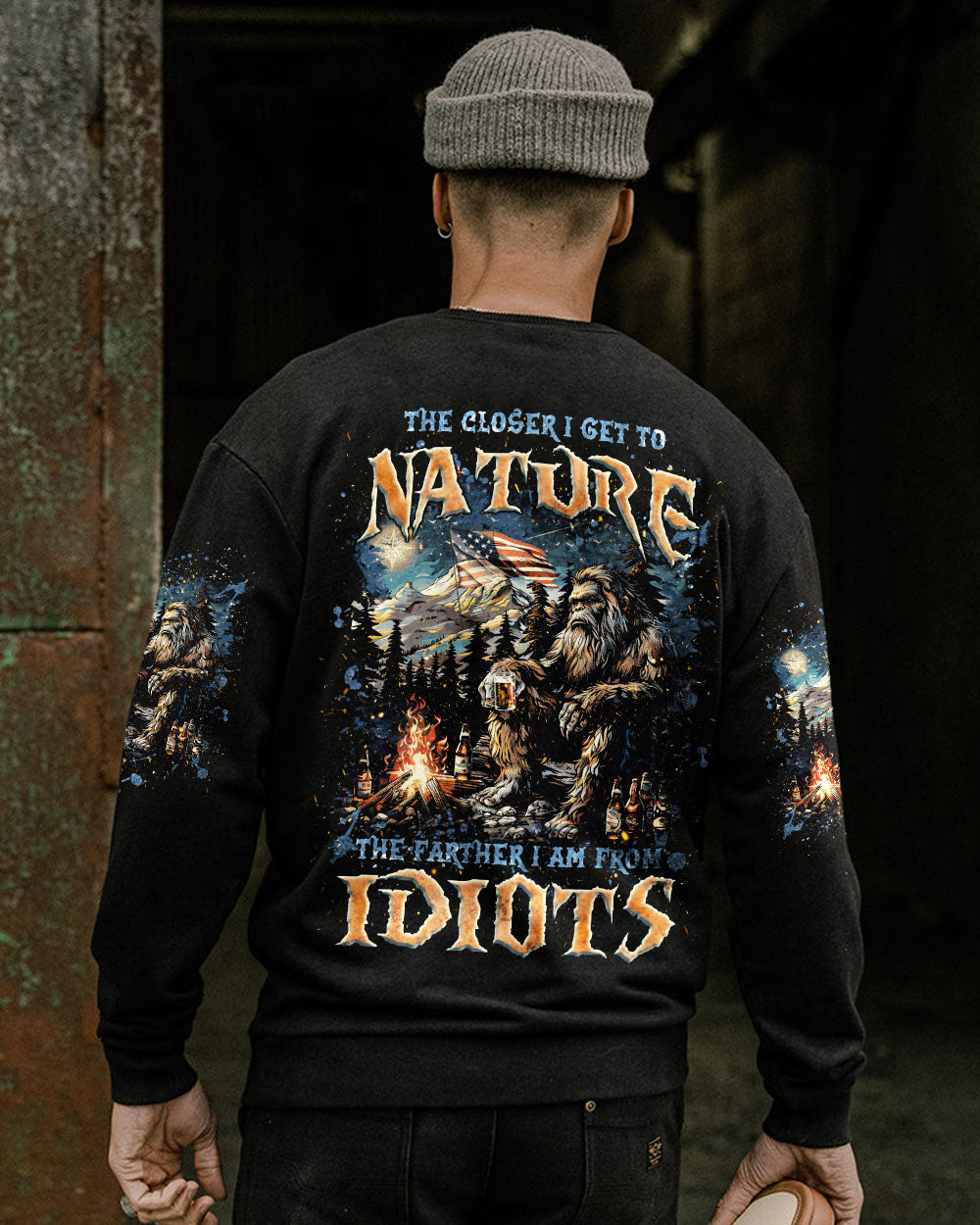 THE CLOSER I GET TO NATURE BIGFOOT ALL OVER PRINT - TLNZ0905252