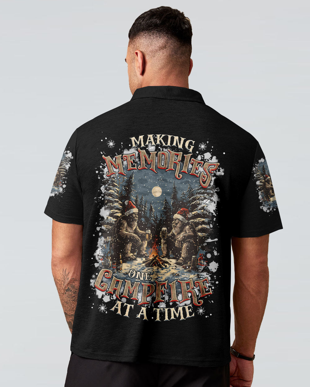 MAKING MEMORIES ONE CAMPFIRE AT A TIME BIGFOOT CHRISTMAS ALL OVER PRINT - TLNZ0910244