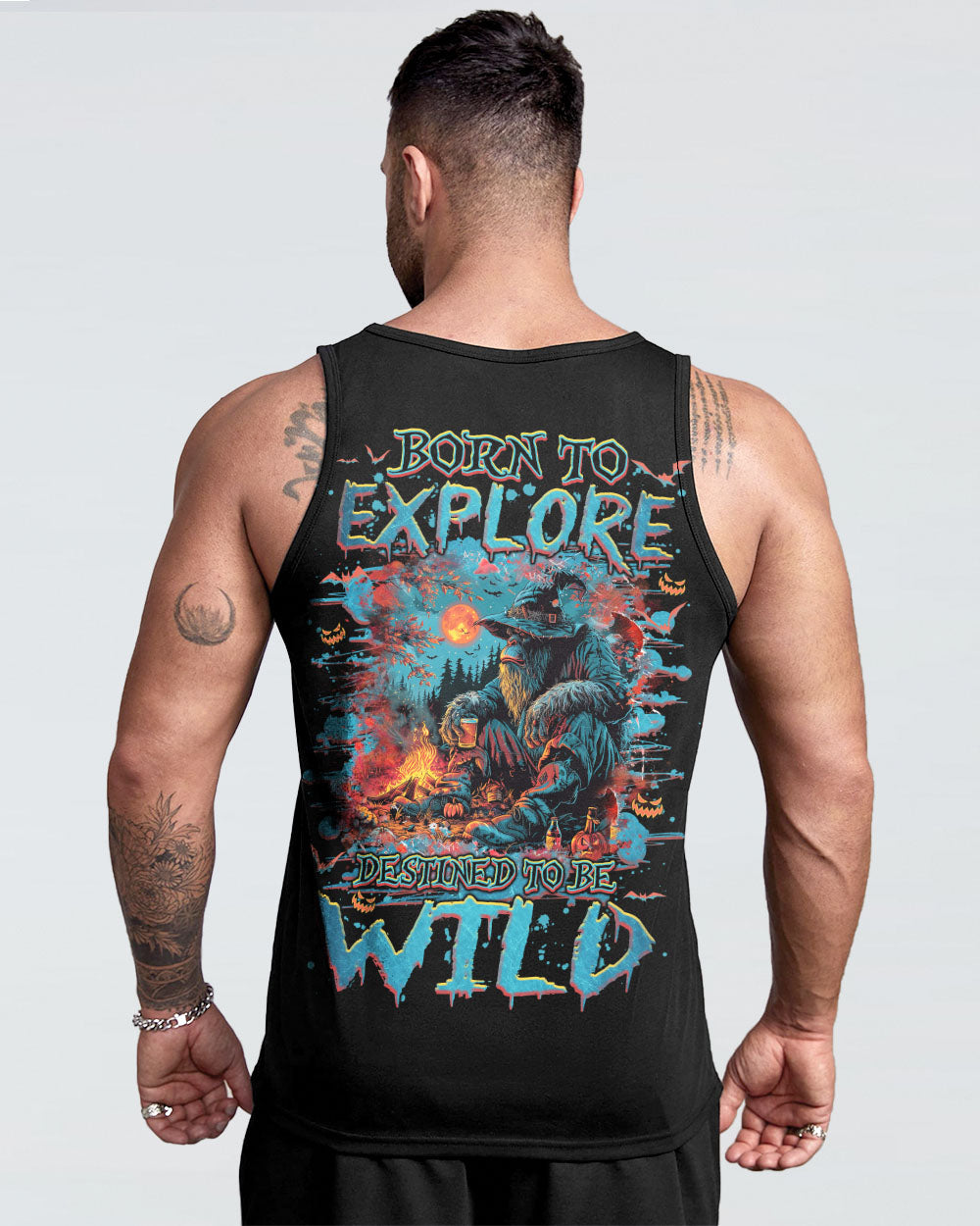 BORN TO EXPLORE DESTINED TO BE WILD BIGFOOT HALLOWEEN ALL OVER PRINT - TLNZ1109241
