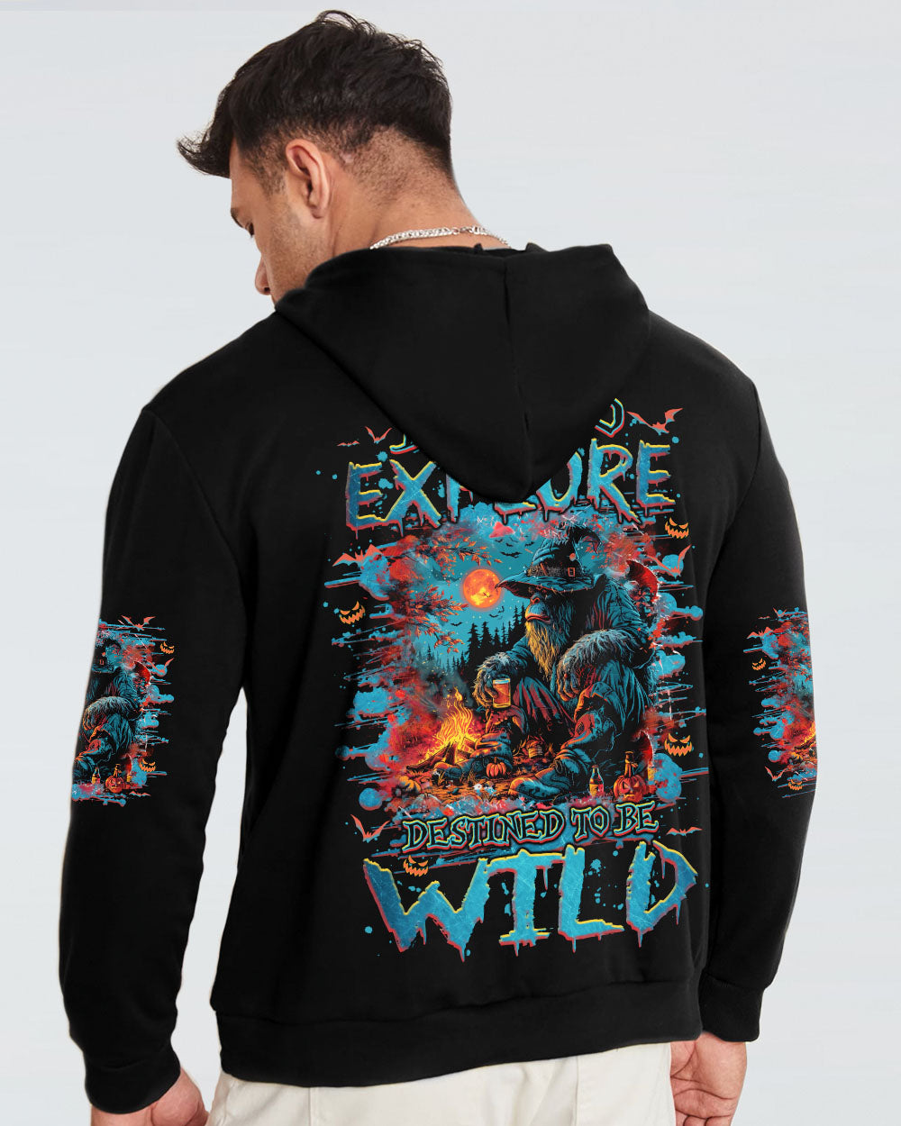 BORN TO EXPLORE DESTINED TO BE WILD BIGFOOT HALLOWEEN ALL OVER PRINT - TLNZ1109241