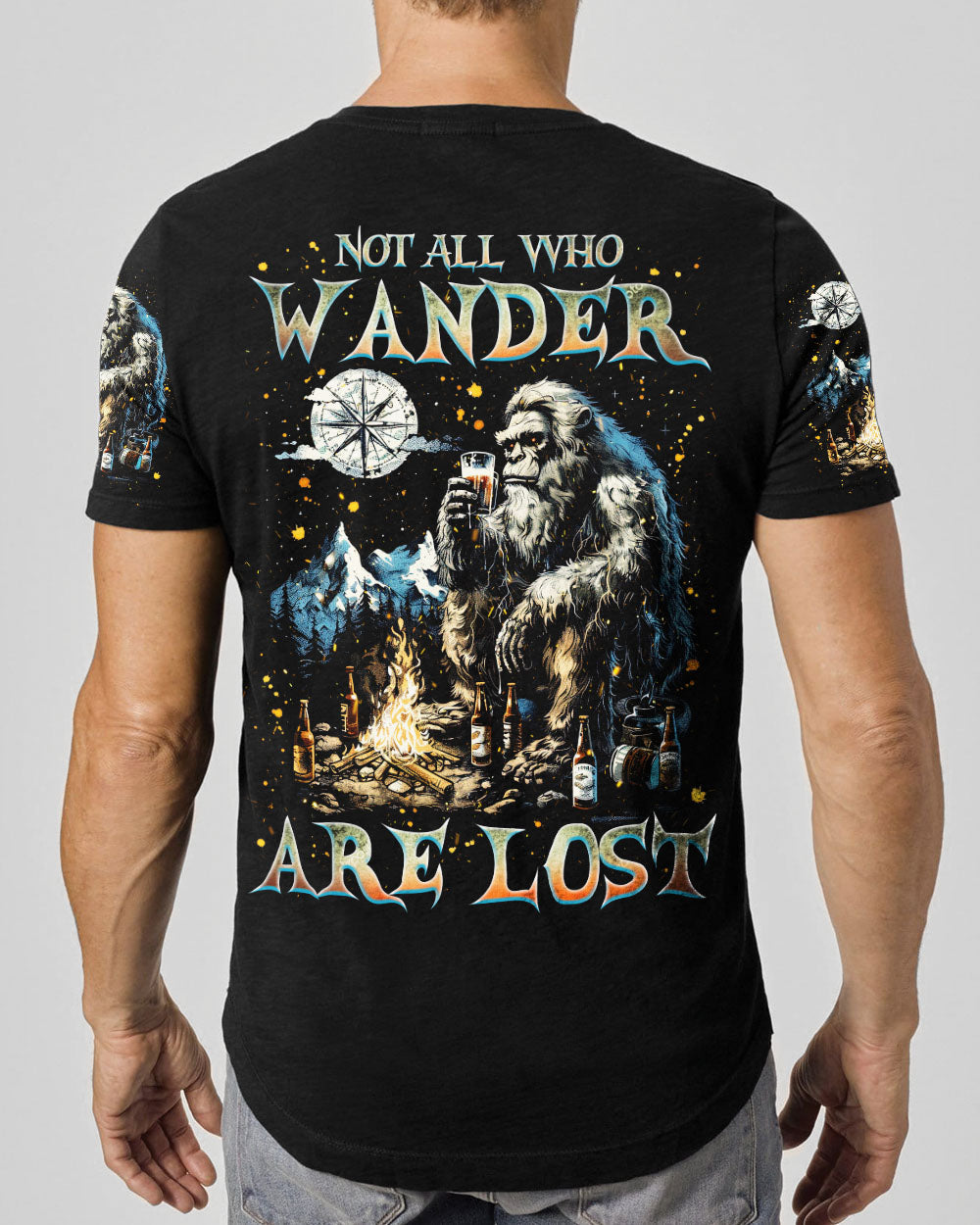 NOT ALL WHO WANDER ARE LOST BIGFOOT COMPASS ALL OVER PRINT - TLNZ1112243
