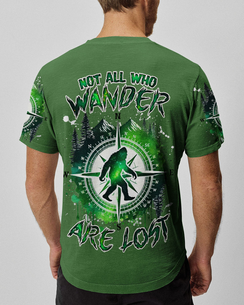  NOT ALL WHO WANDER ARE LOST BIGFOOT COMPASS ALL OVER PRINT - TLNZ1211244