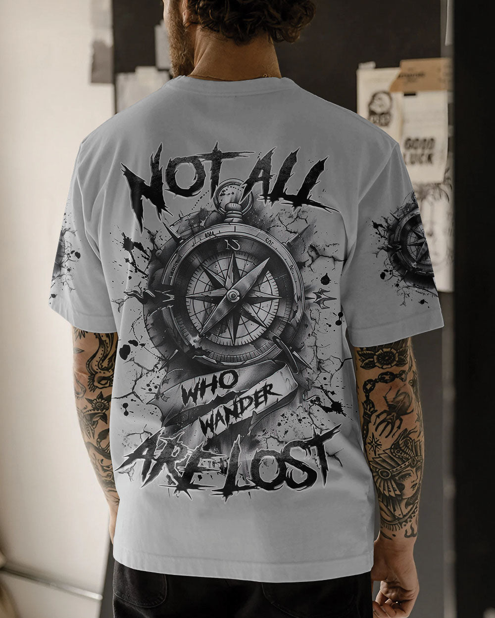 NOT ALL WHO WANDER ARE LOST COMPASS ALL OVER PRINT - TLNZ1303252