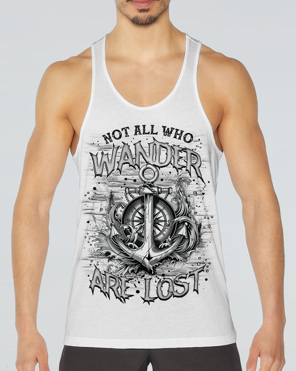 NOT ALL WHO WANDER ARE LOST ANCHOR COMPASS ALL OVER PRINT - TLNZ1402252