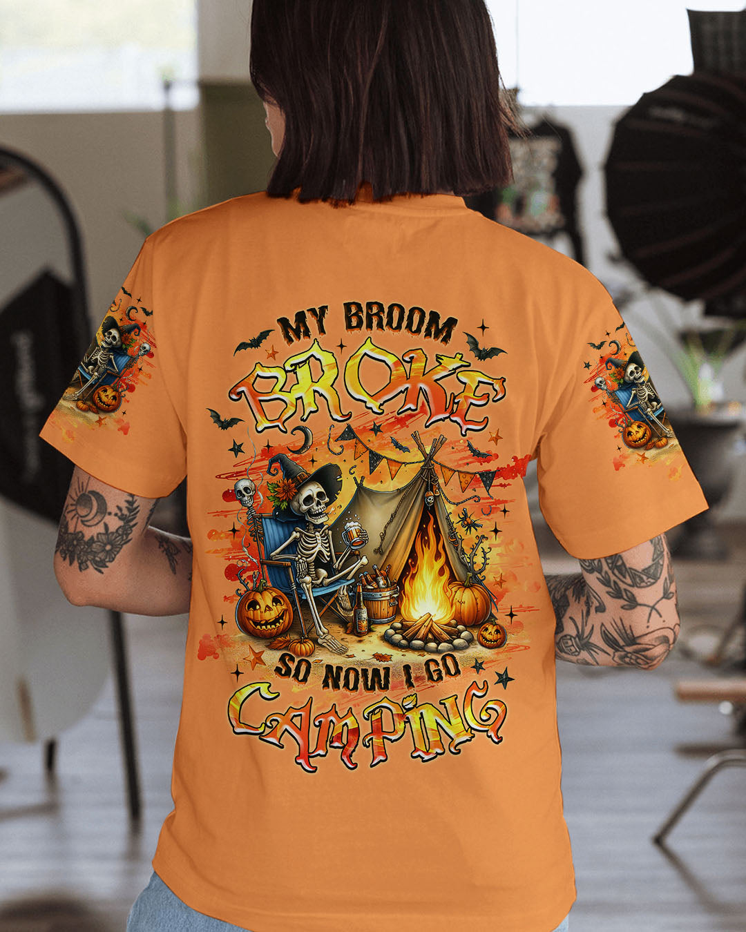 MY BROOM BROKE SO NOW HALLOWEEN CAMPING ALL OVER PRINT - TLNZ1707253