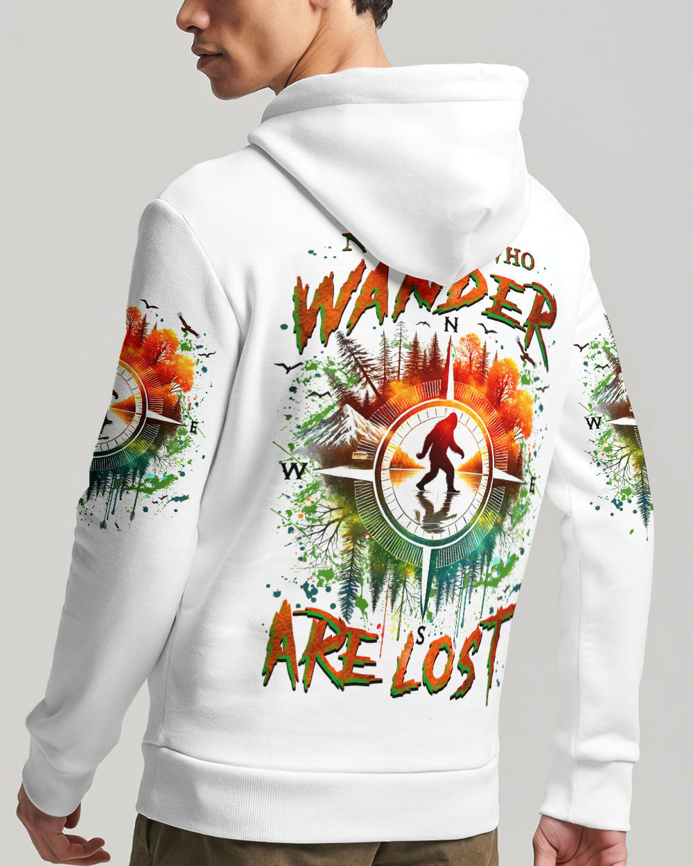 NOT ALL WHO WANDER ARE LOST BIGFOOT COMPASS ALL OVER PRINT  - TLNZ1912244