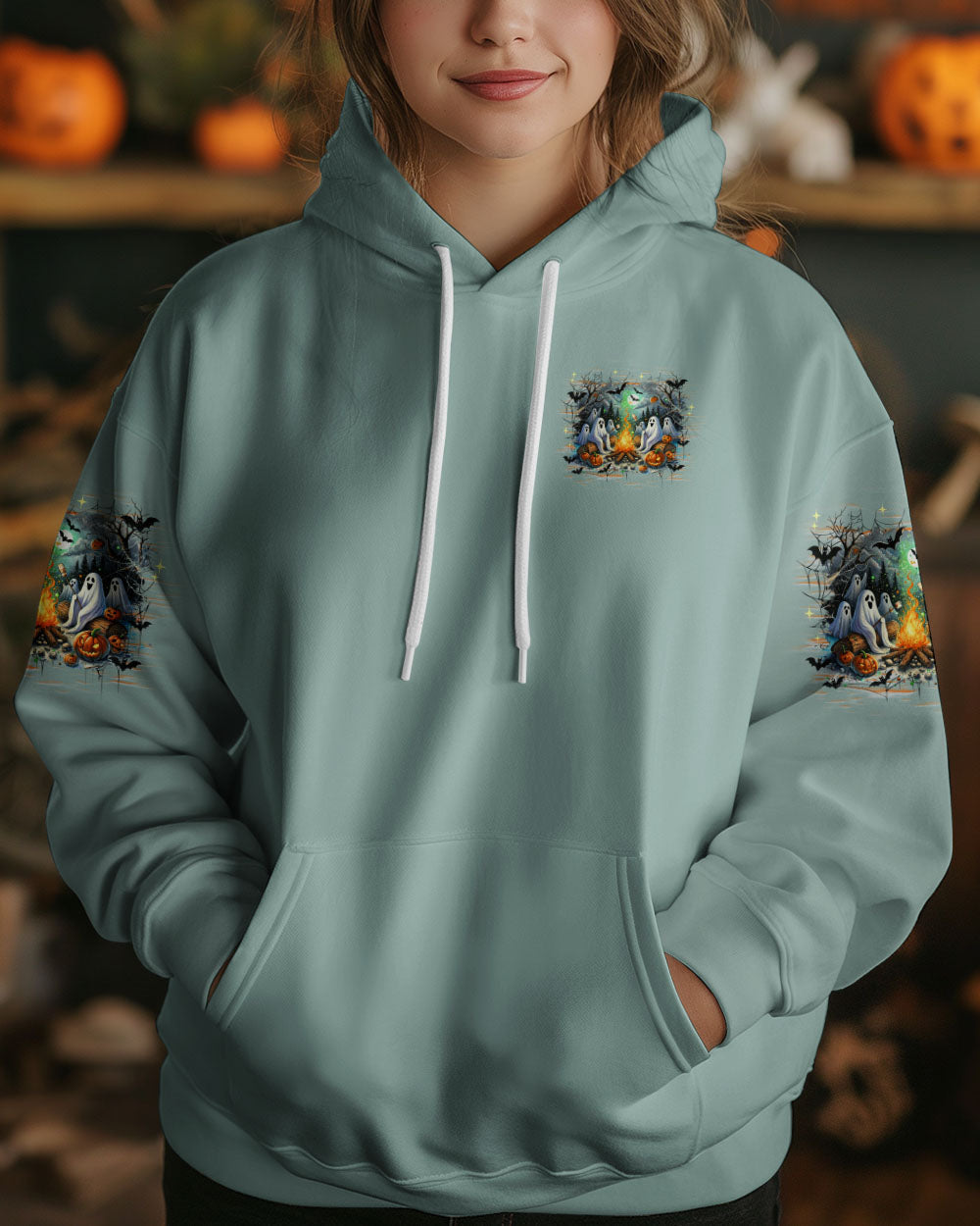MAKING MEMORIES ONE CAMPFIRE AT A TIME BOOS HALLOWEEN ALL OVER PRINT - TLNZ2108242