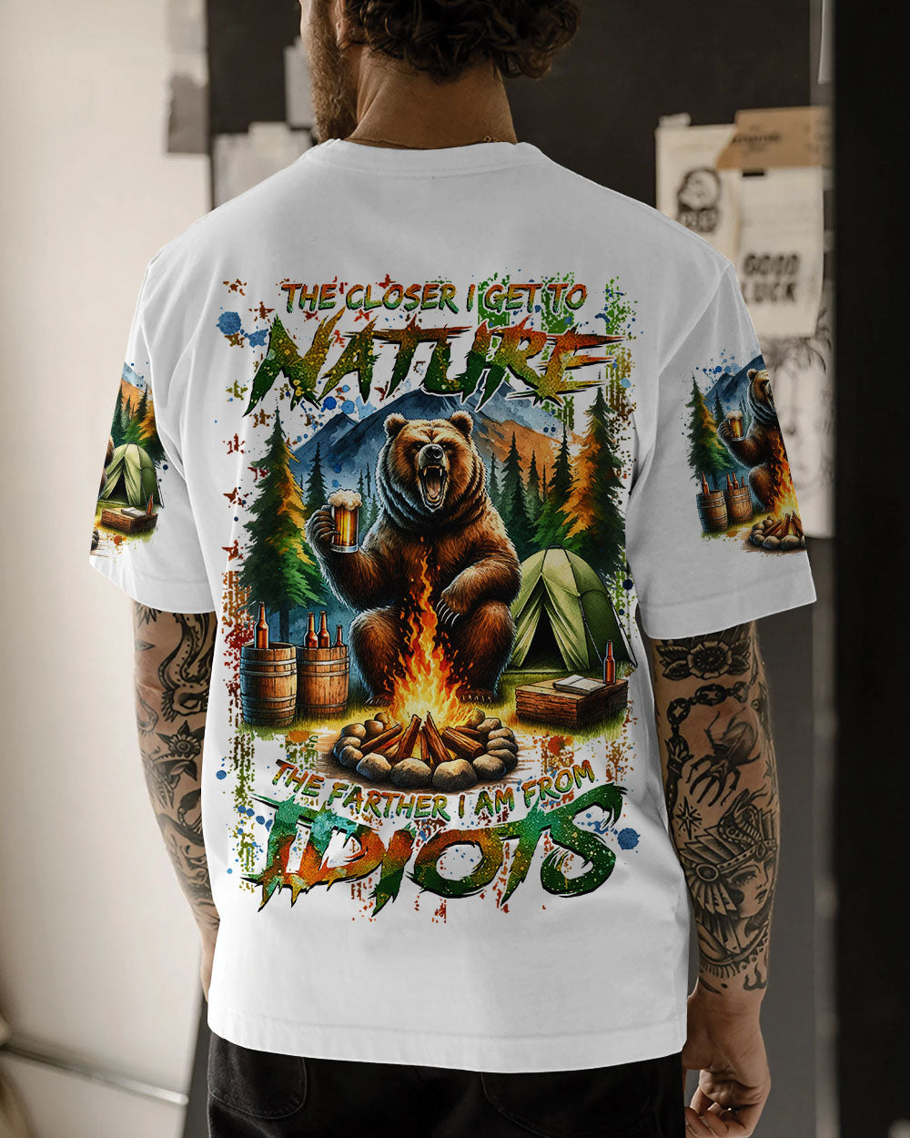 THE CLOSER I GET TO NATURE BEAR ALL OVER PRINT - TLNZ2108243