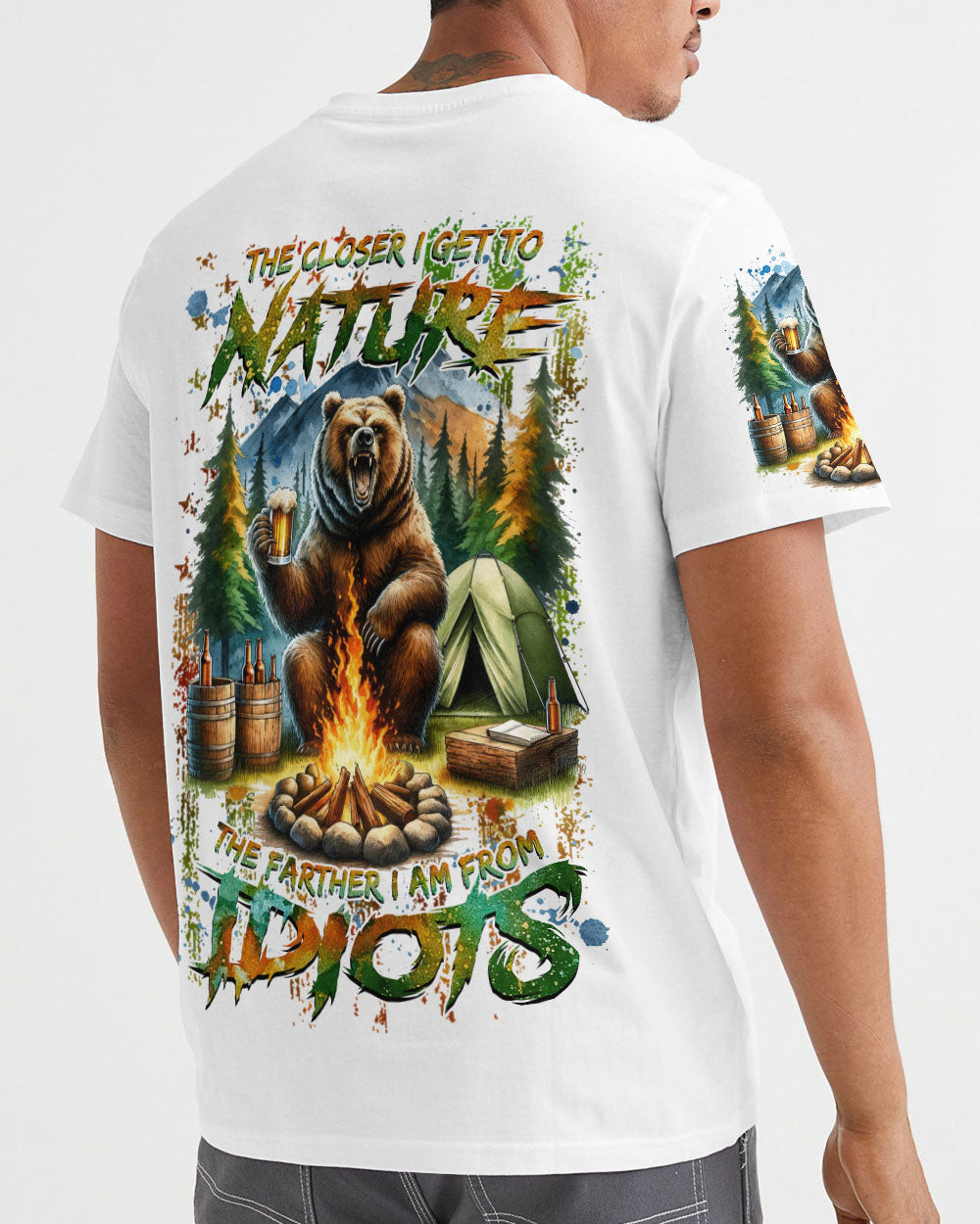 THE CLOSER I GET TO NATURE BEAR ALL OVER PRINT - TLNZ2108243