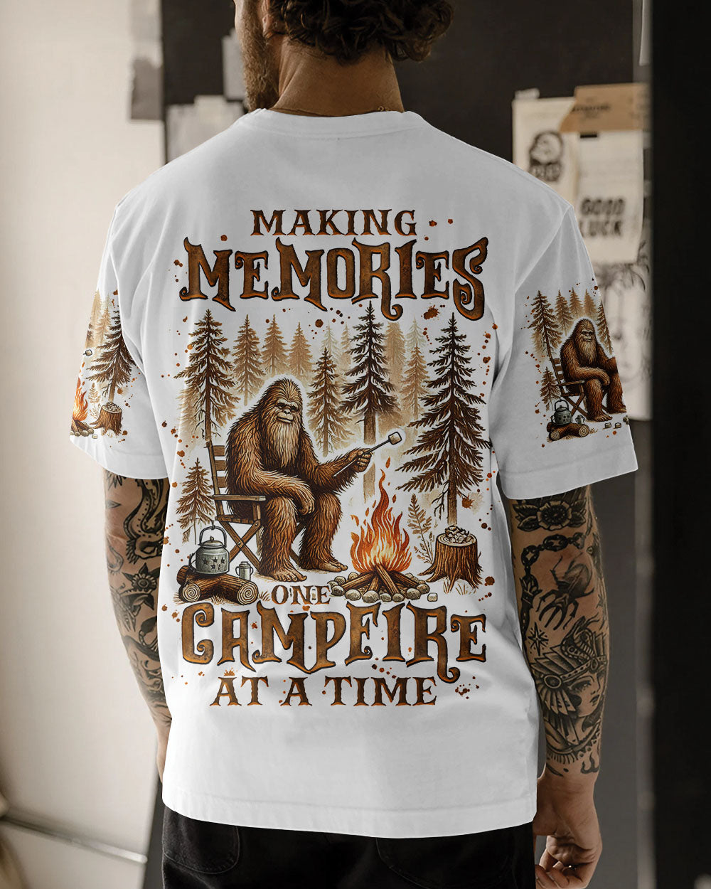 MAKING MEMORIES ONE CAMPFIRE AT A TIME BIGFOOT  ALL OVER PRINT - TLNZ2111244