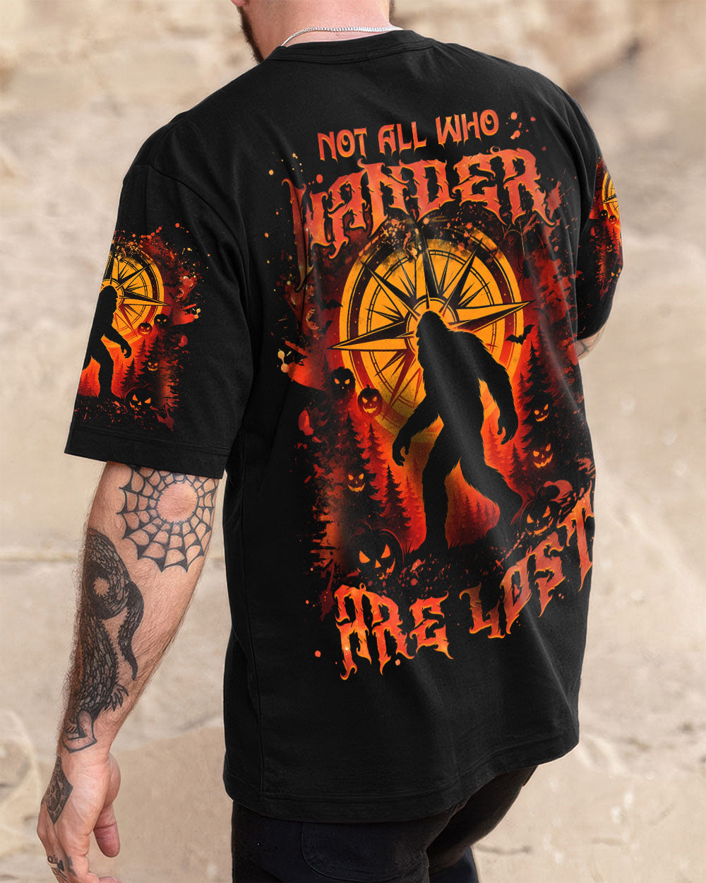 NOT ALL WHO WANDER ARE LOST BIGFOOT HALLOWEEN ALL OVER PRINT - TLNZ2207254