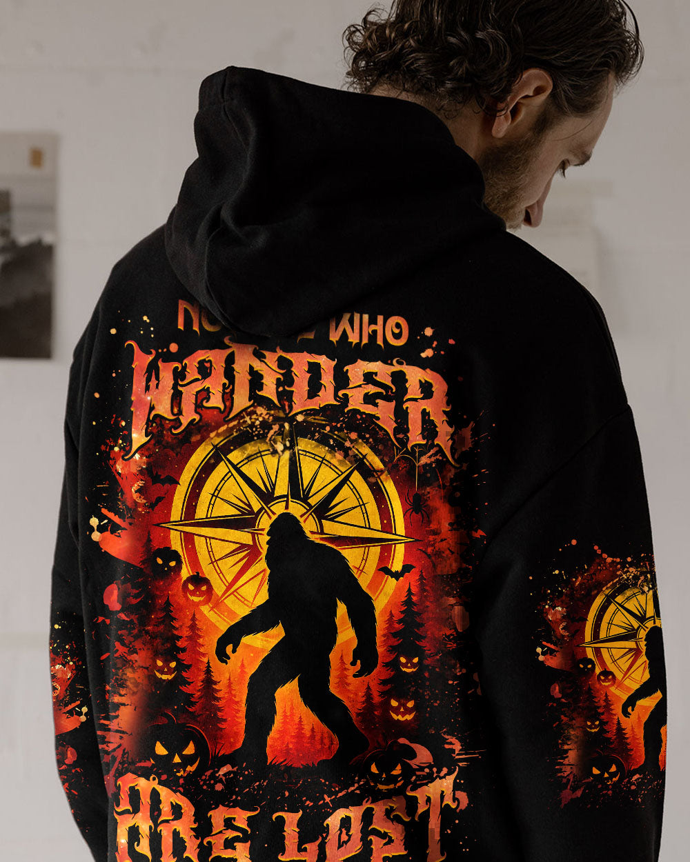 NOT ALL WHO WANDER ARE LOST BIGFOOT HALLOWEEN ALL OVER PRINT - TLNZ2207254