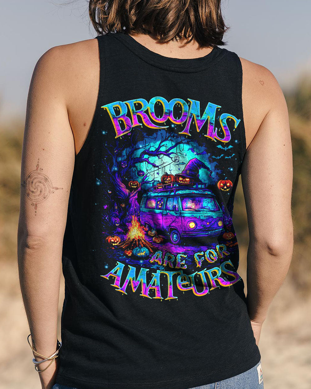 BROOMS ARE FOR AMATEURS HALLOWEEN ALL OVER PRINT - TLNZ2407251