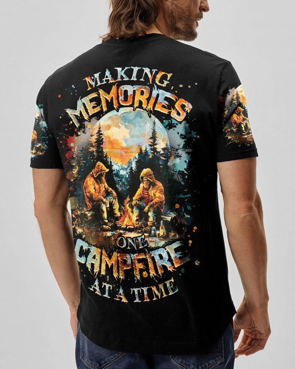 MAKING MEMORIES ONE CAMPFIRE AT A TIME BIGFOOT ALL OVER PRINT - TLNZ2509243