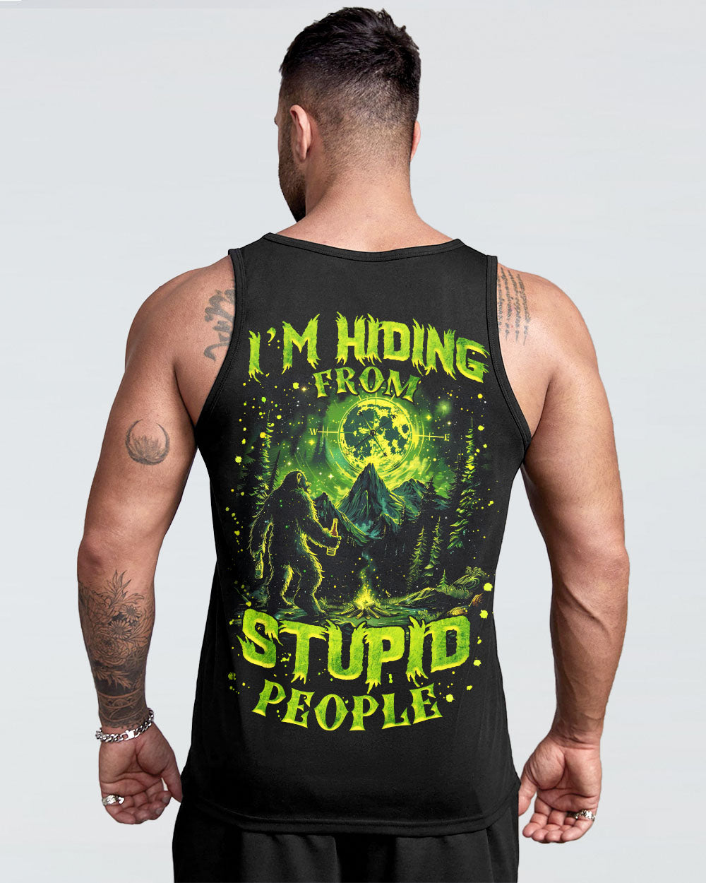 I'M HIDING FROM STUPID PEOPLE BIGFOOT ALL OVER PRINT - TLNZ2702254