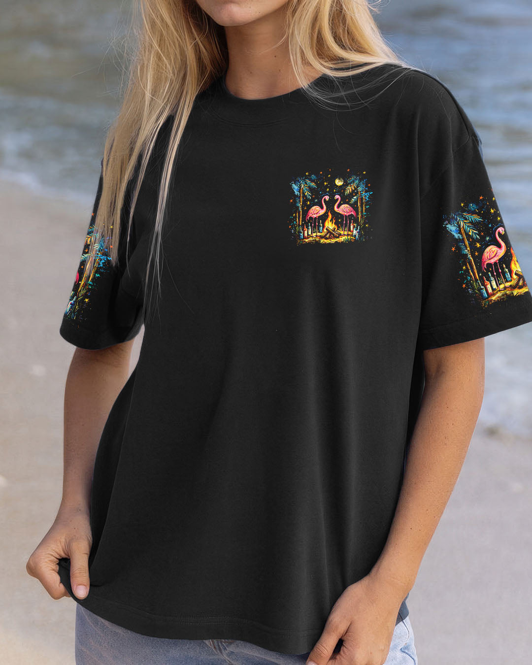 LET'S GET CAMPFIRE DRUNK FLAMINGO ALL OVER PRINT - TLNZ2808251