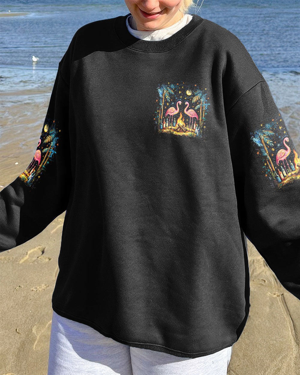 LET'S GET CAMPFIRE DRUNK FLAMINGO ALL OVER PRINT - TLNZ2808251