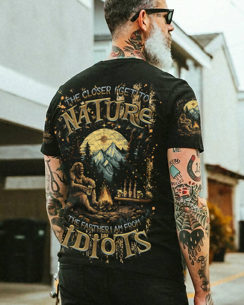 THE CLOSER I GET TO NATURE BIGFOOT COMPASS ALL OVER PRINT - TLNZ2908244