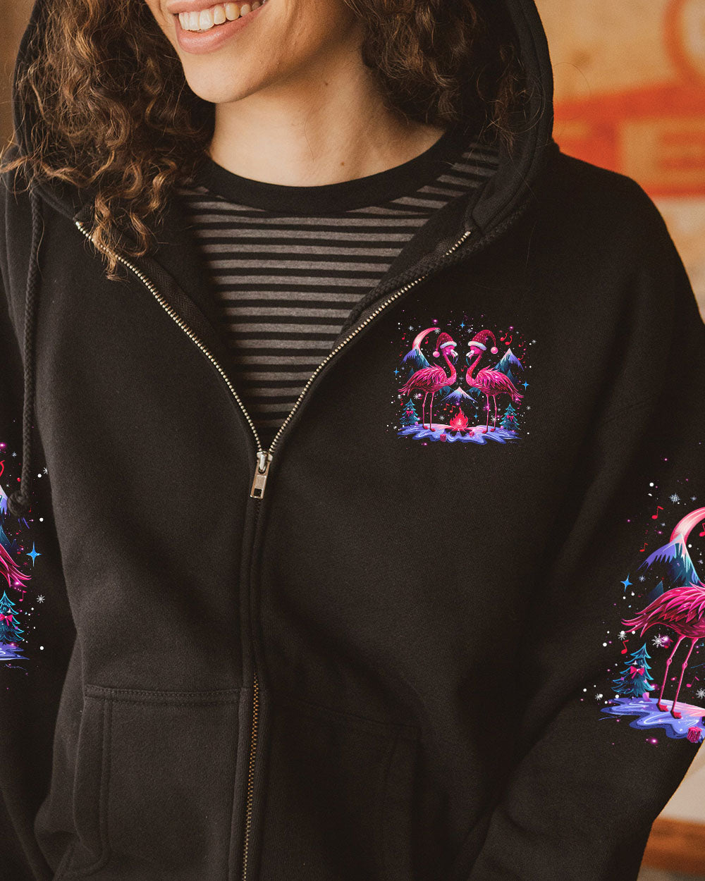 MAKING MEMORIES ONE CAMPFIRE AT A TIME FLAMINGO CHRISTMAS  ALL OVER PRINT - TLNZ3110242
