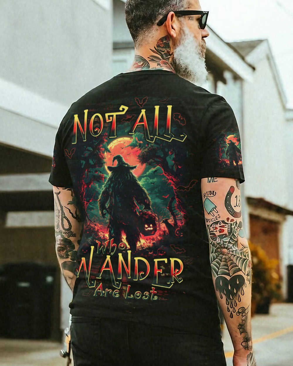NOT ALL WHO WANDER ARE LOST BIGFOOT HALLOWEEN ALL OVER PRINT - TLPQ1109244