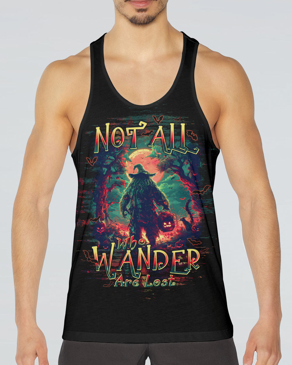 NOT ALL WHO WANDER ARE LOST BIGFOOT HALLOWEEN ALL OVER PRINT - TLPQ1109244