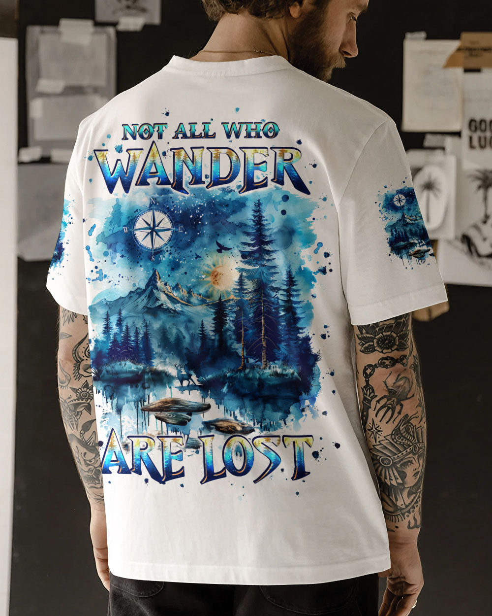 NOT ALL WHO WANDER ARE LOST COMPASS ALL OVER PRINT - TLPQ1410241