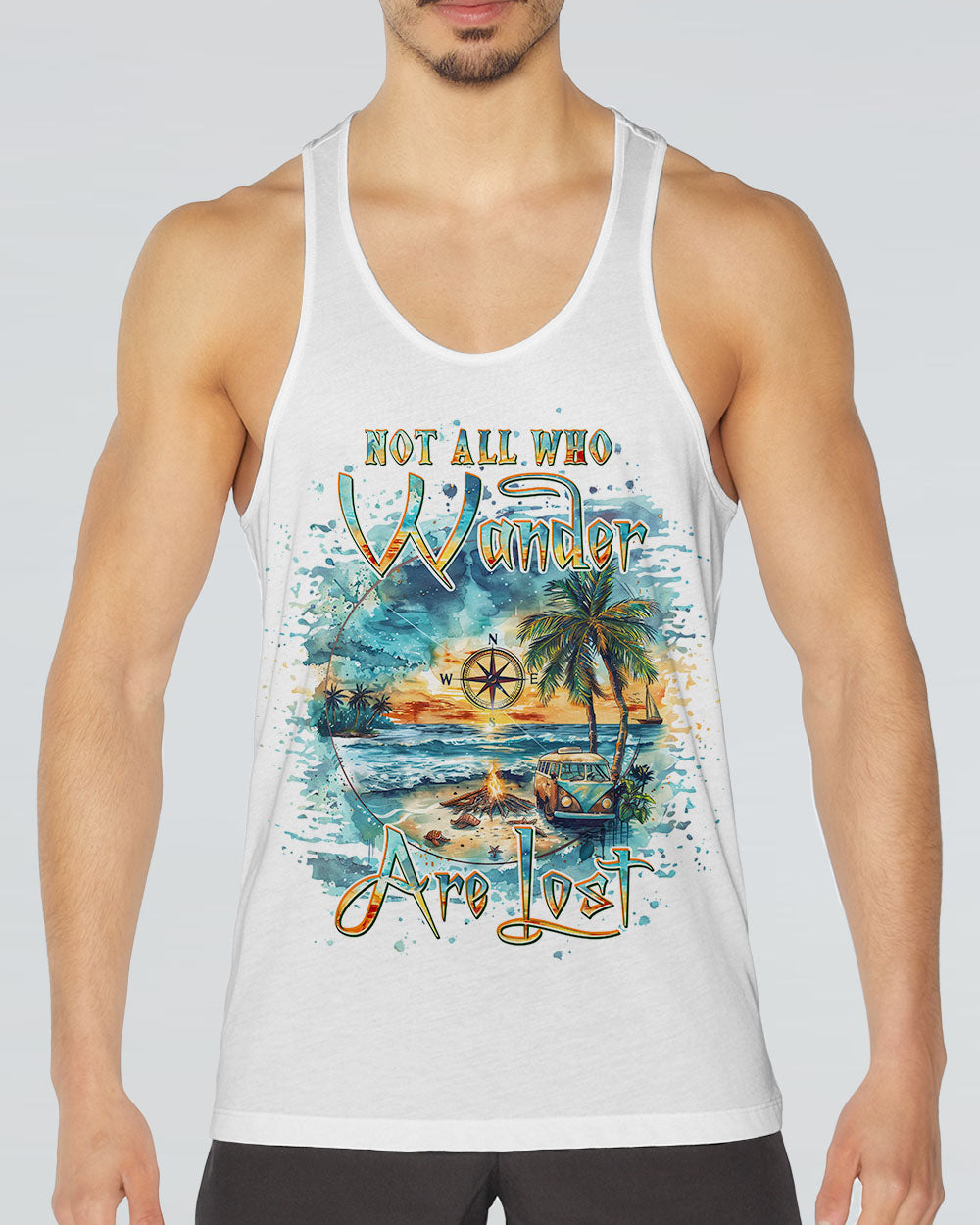 NOT ALL WHO WANDER ARE LOST BEACH COMPASS ALL OVER PRINT - TLPQ1508243