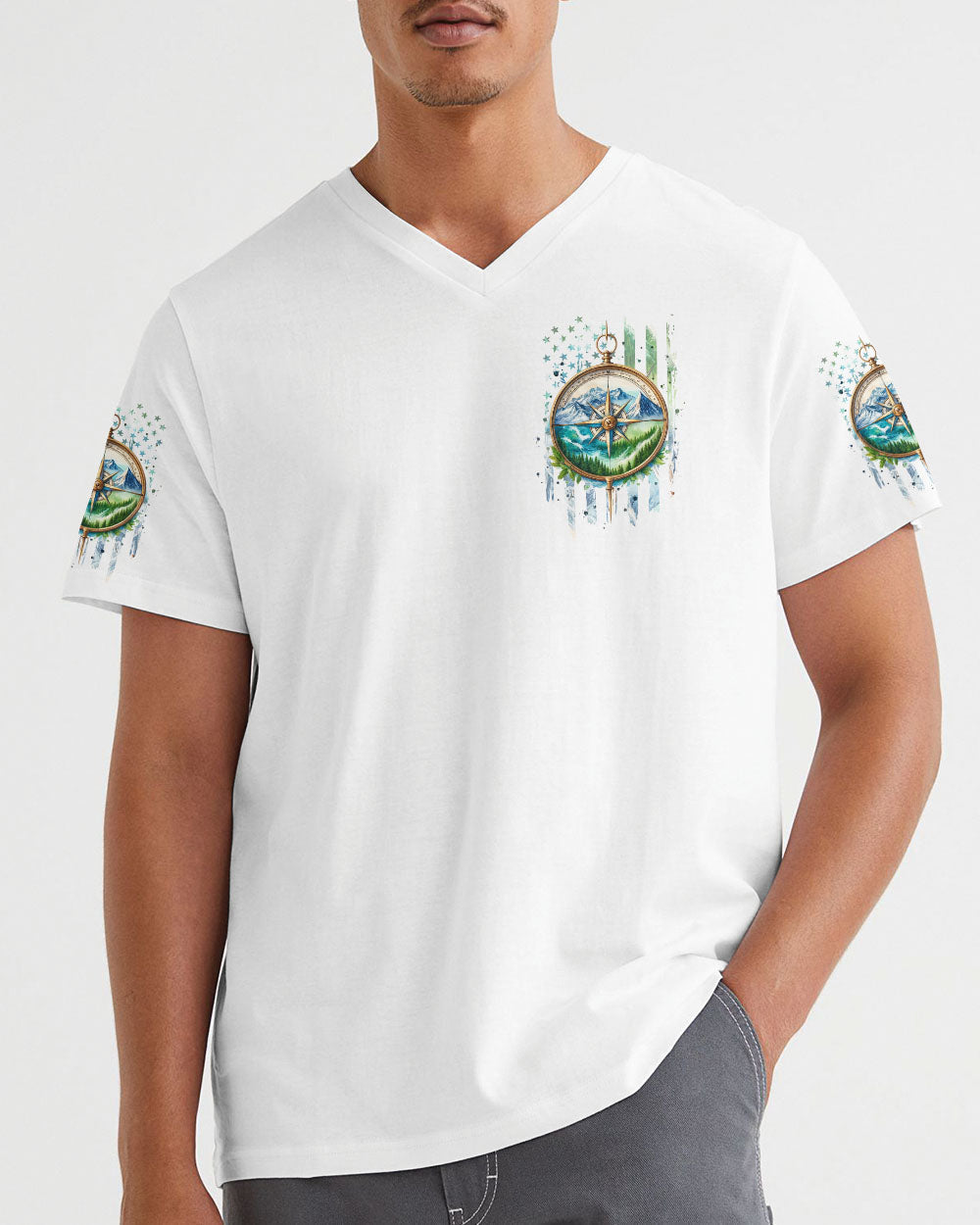 BORN TO EXPLORE DESTINED TO BE WILD COMPASS ALL OVER PRINT - TLPQ1609241