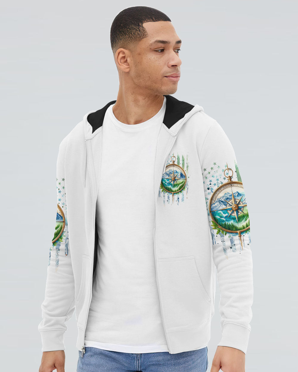 BORN TO EXPLORE DESTINED TO BE WILD COMPASS ALL OVER PRINT - TLPQ1609241