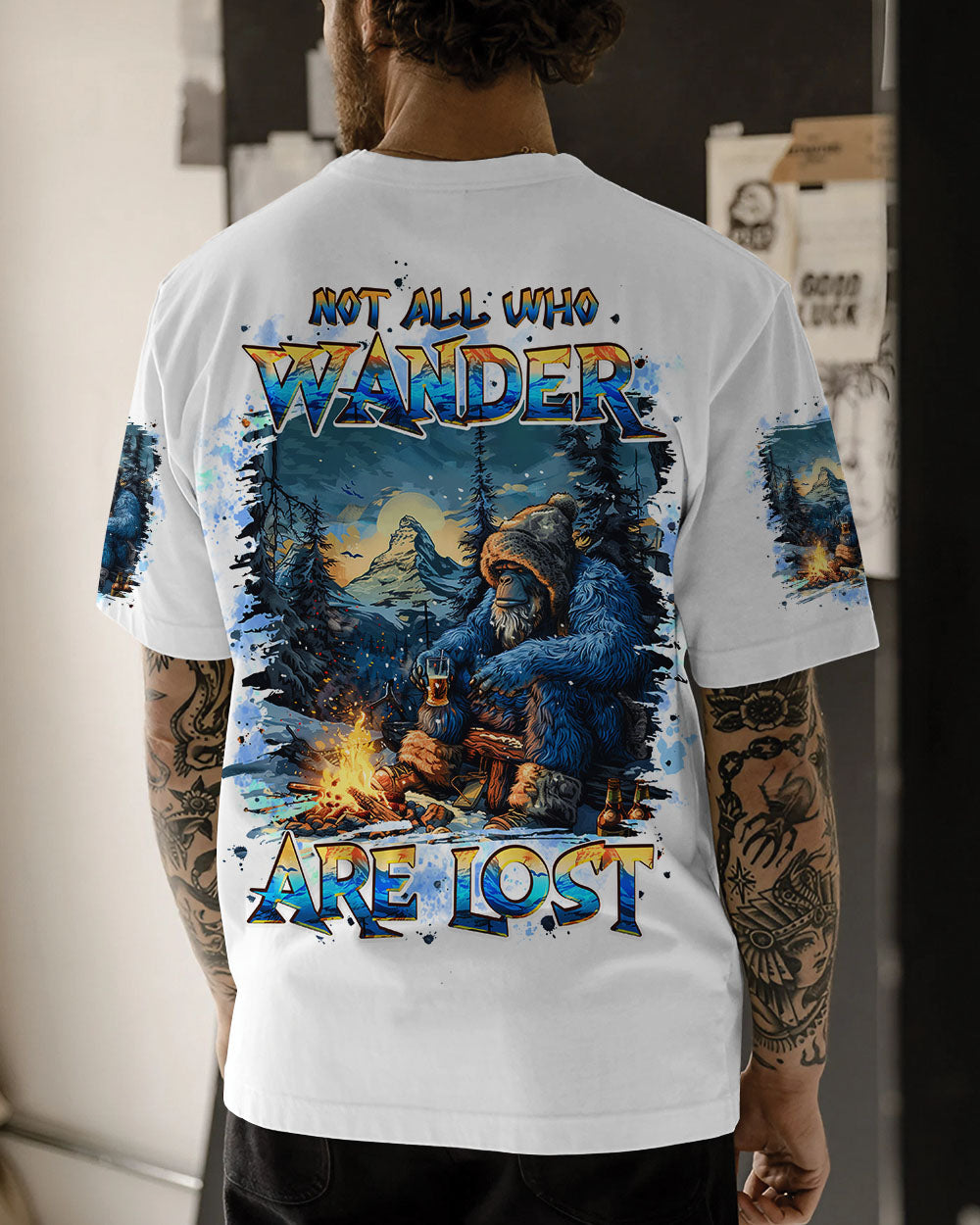 NOT ALL WHO WANDER ARE LOST BIGFOOT ALL OVER PRINT - TLPQ1710241