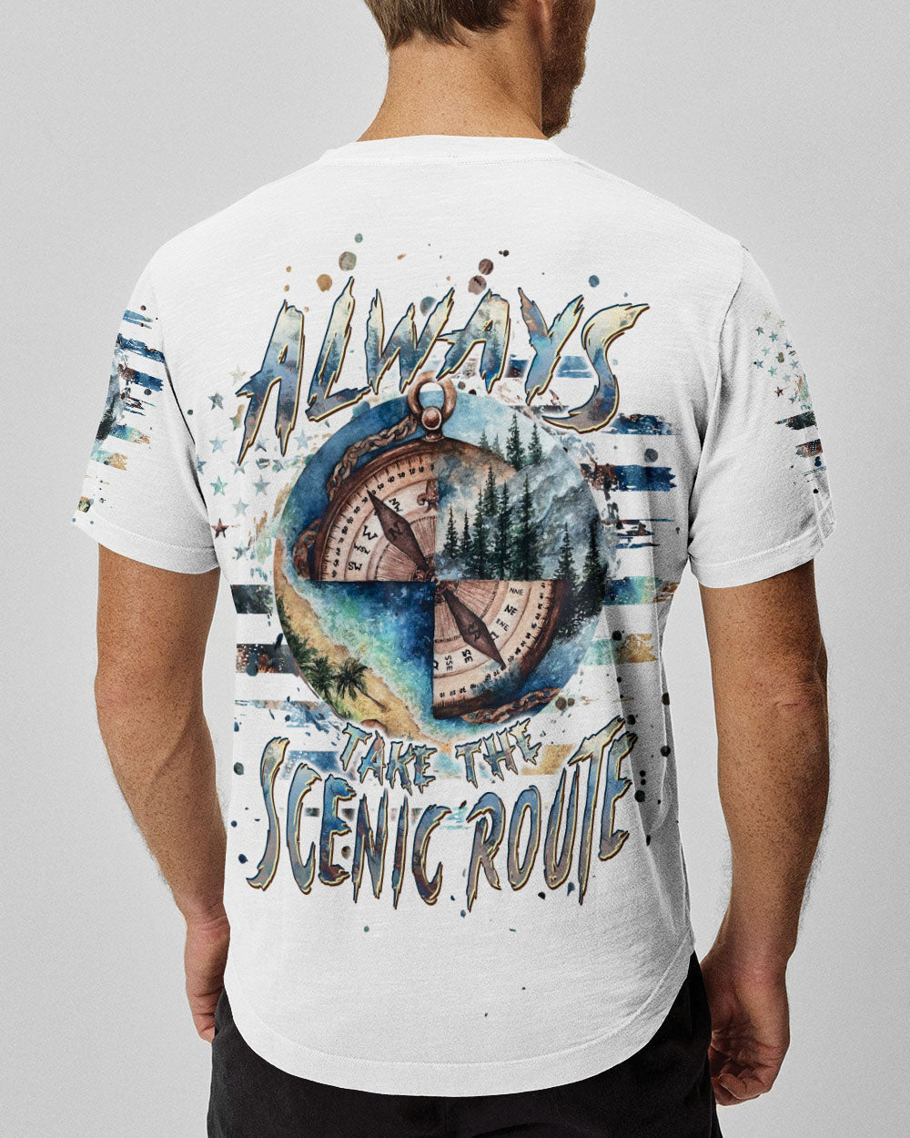 ALWAYS TAKE THE SCENIC ROUTE COMPASS ALL OVER PRINT - TLPQ2706245