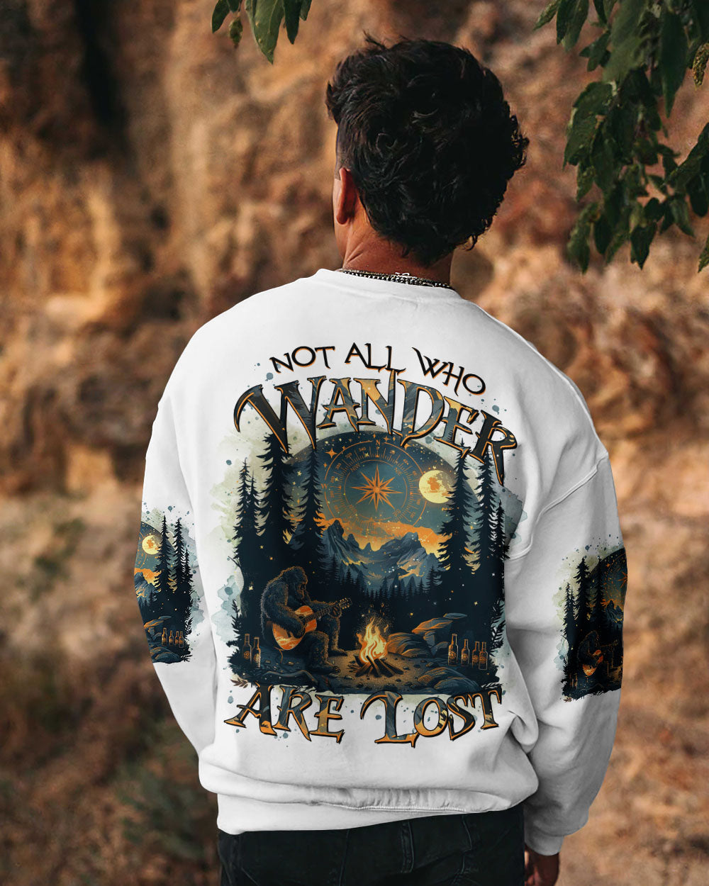 NOT ALL WHO WANDER ARE LOST BIGFOOT COMPASS ALL OVER PRINT  - TLTR0212242