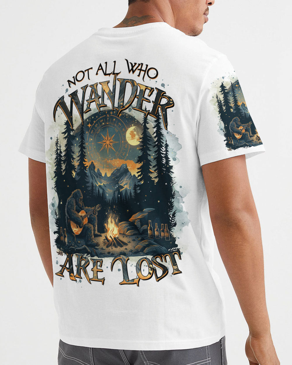 NOT ALL WHO WANDER ARE LOST BIGFOOT COMPASS ALL OVER PRINT  - TLTR0212242