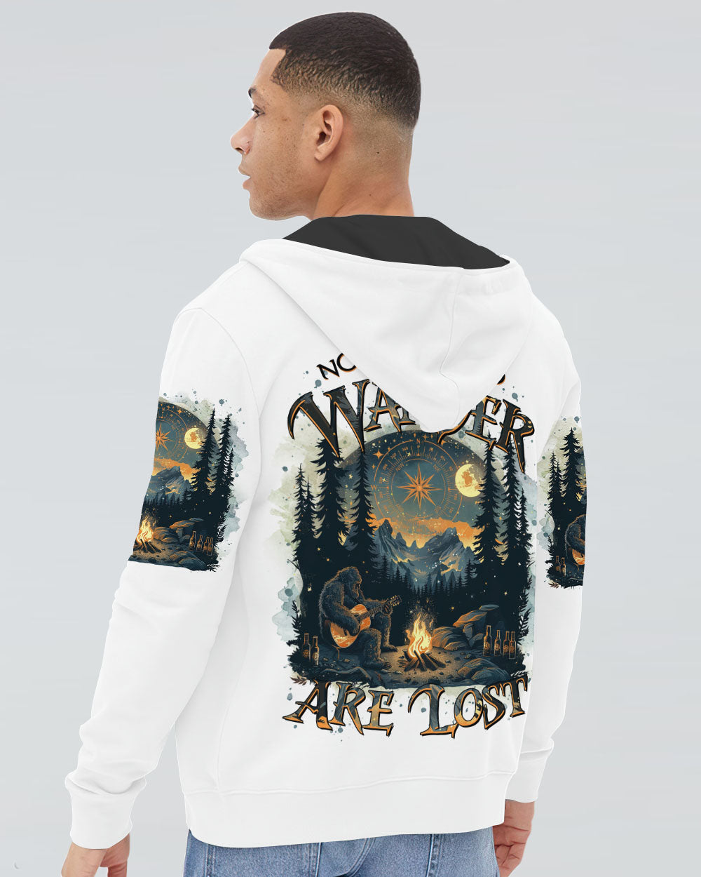 NOT ALL WHO WANDER ARE LOST BIGFOOT COMPASS ALL OVER PRINT  - TLTR0212242