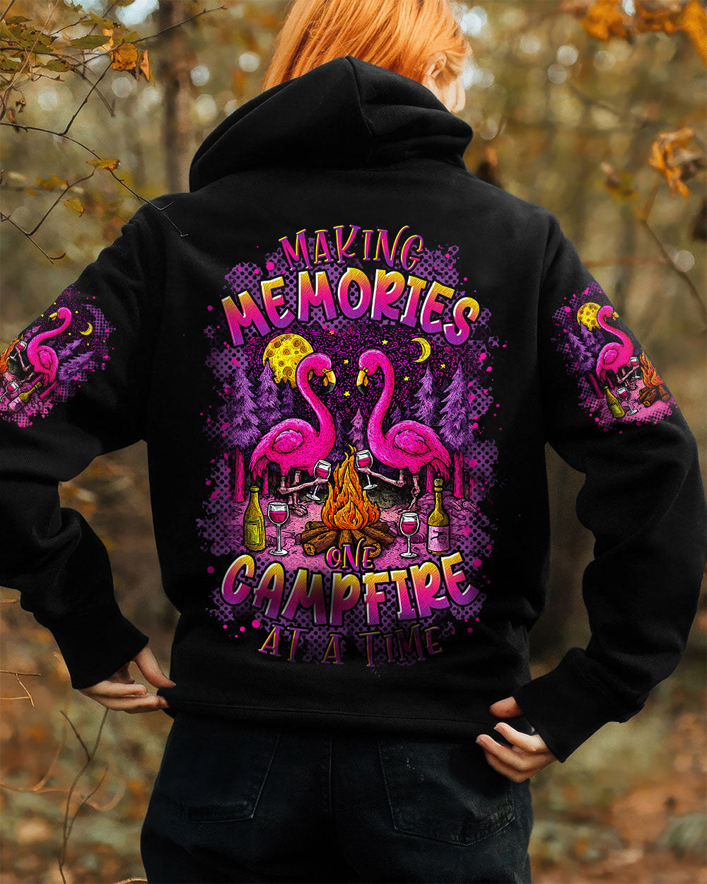 MAKING MEMORIES ONE CAMPFIRE AT A TIME FLAMINGO ALL OVER PRINT - TLTR0309252