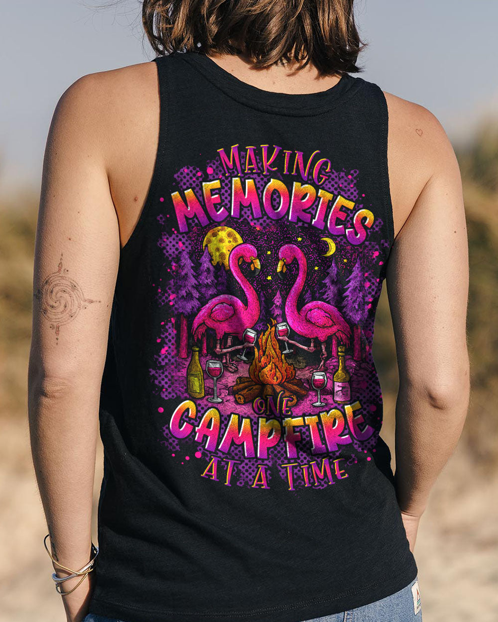 MAKING MEMORIES ONE CAMPFIRE AT A TIME FLAMINGO ALL OVER PRINT - TLTR0309252