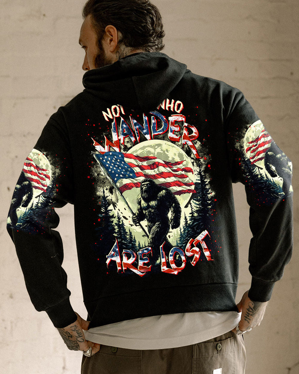 NOT ALL WHO WANDER ARE LOST BIGFOOT ALL OVER PRINT - TLTR0705253