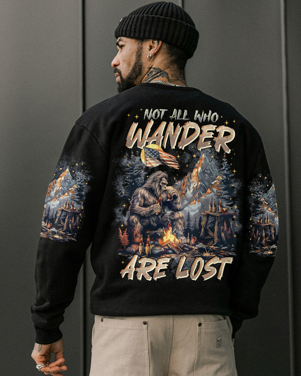 NOT ALL WHO WANDER ARE LOST BIGFOOT ALL OVER PRINT - TLTR0805251