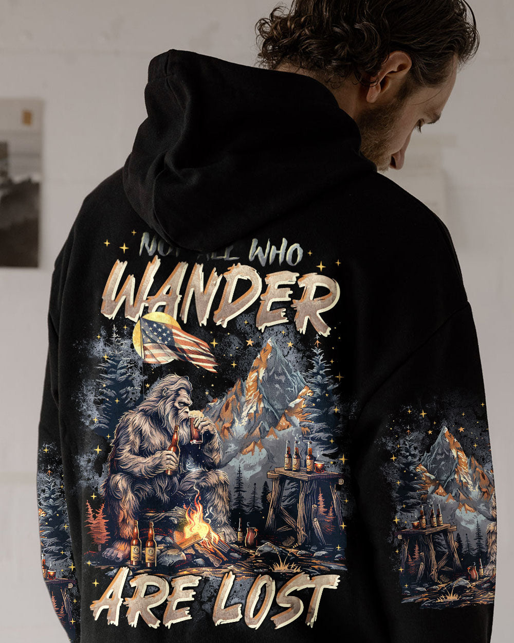 NOT ALL WHO WANDER ARE LOST BIGFOOT ALL OVER PRINT - TLTR0805251