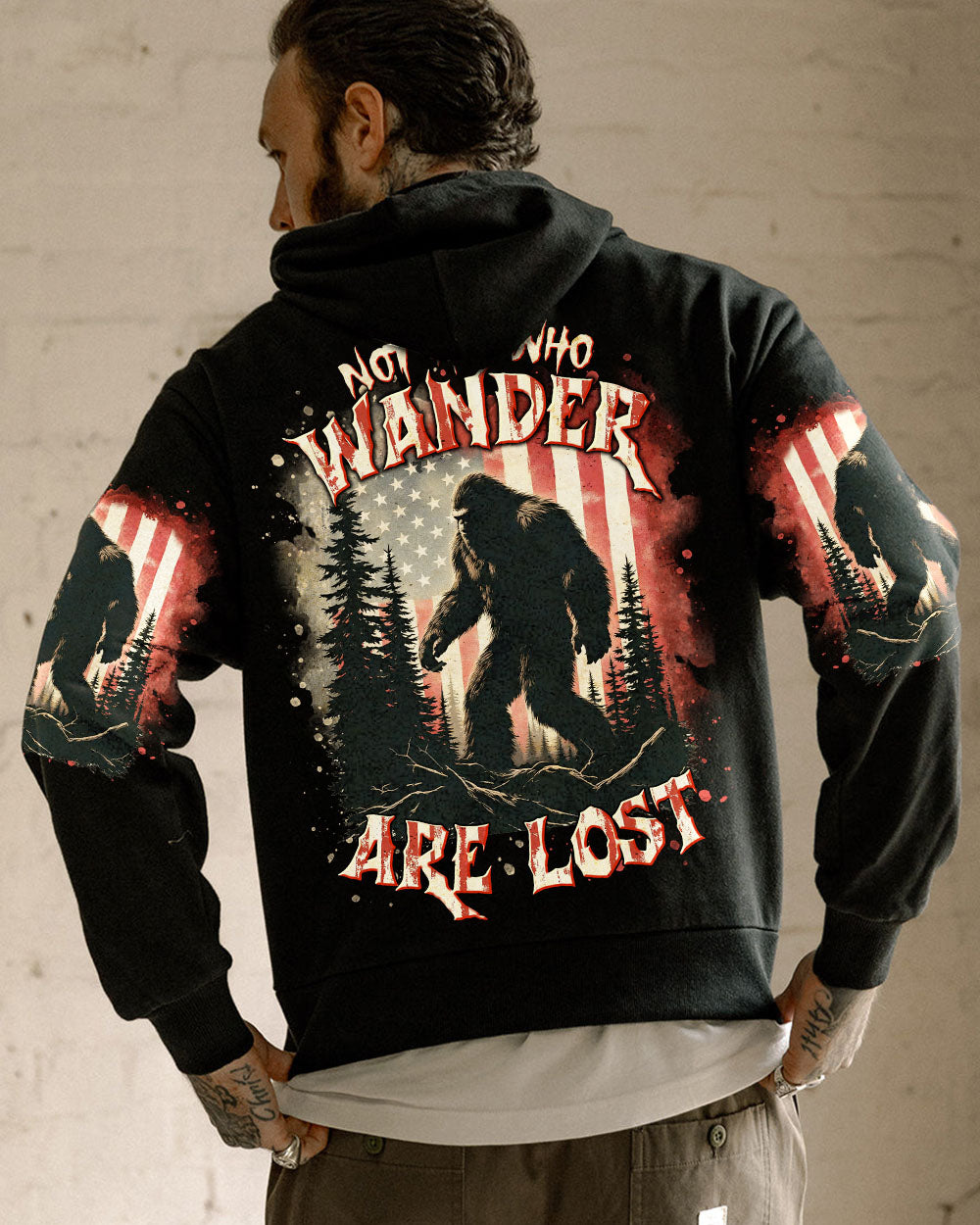 NOT ALL WHO WANDER ARE LOST BIGFOOT ALL OVER PRINT - TLTR0905253