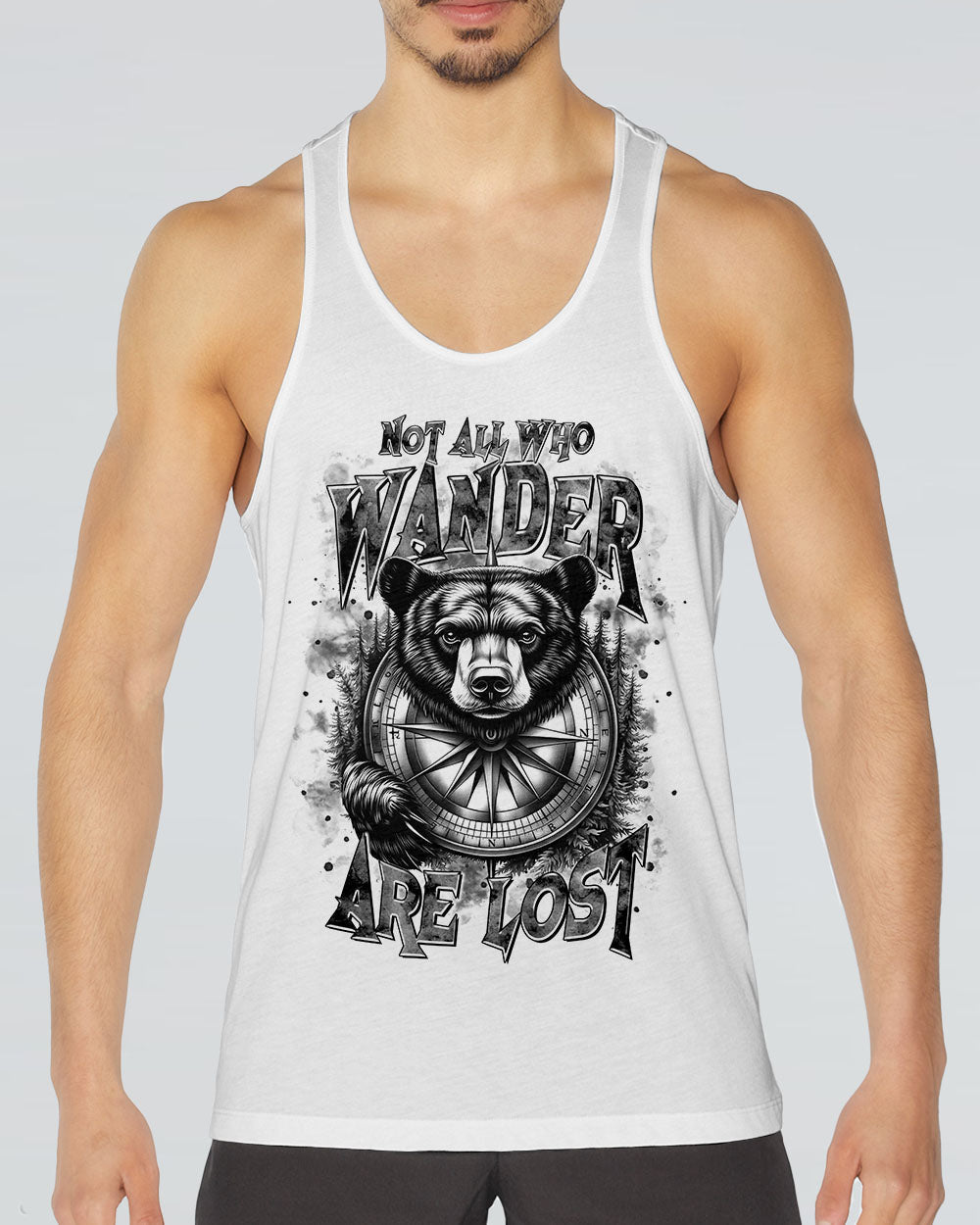 NOT ALL WHO WANDER ARE LOST BEAR COMPASS ALL OVER PRINT - TLTR1106252