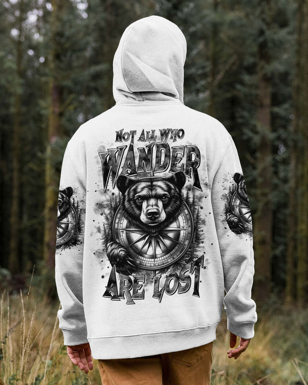 NOT ALL WHO WANDER ARE LOST BEAR COMPASS ALL OVER PRINT - TLTR1106252