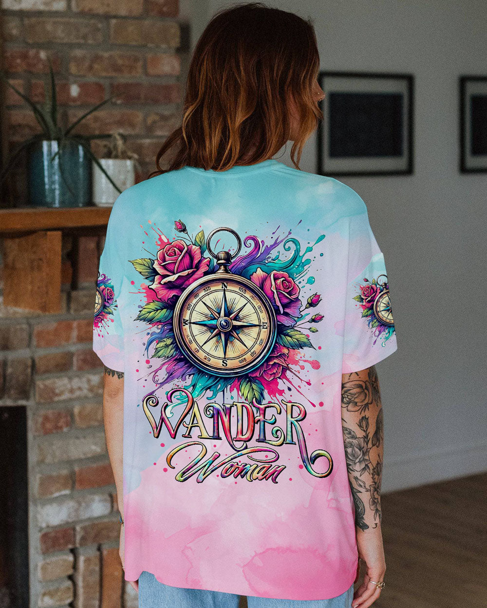 WANDER WOMAN FLORAL COMPASS ALL OVER PRINT  - TLTR1303253