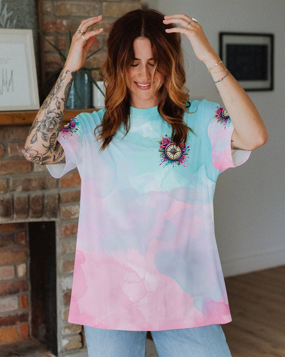 WANDER WOMAN FLORAL COMPASS ALL OVER PRINT  - TLTR1303253
