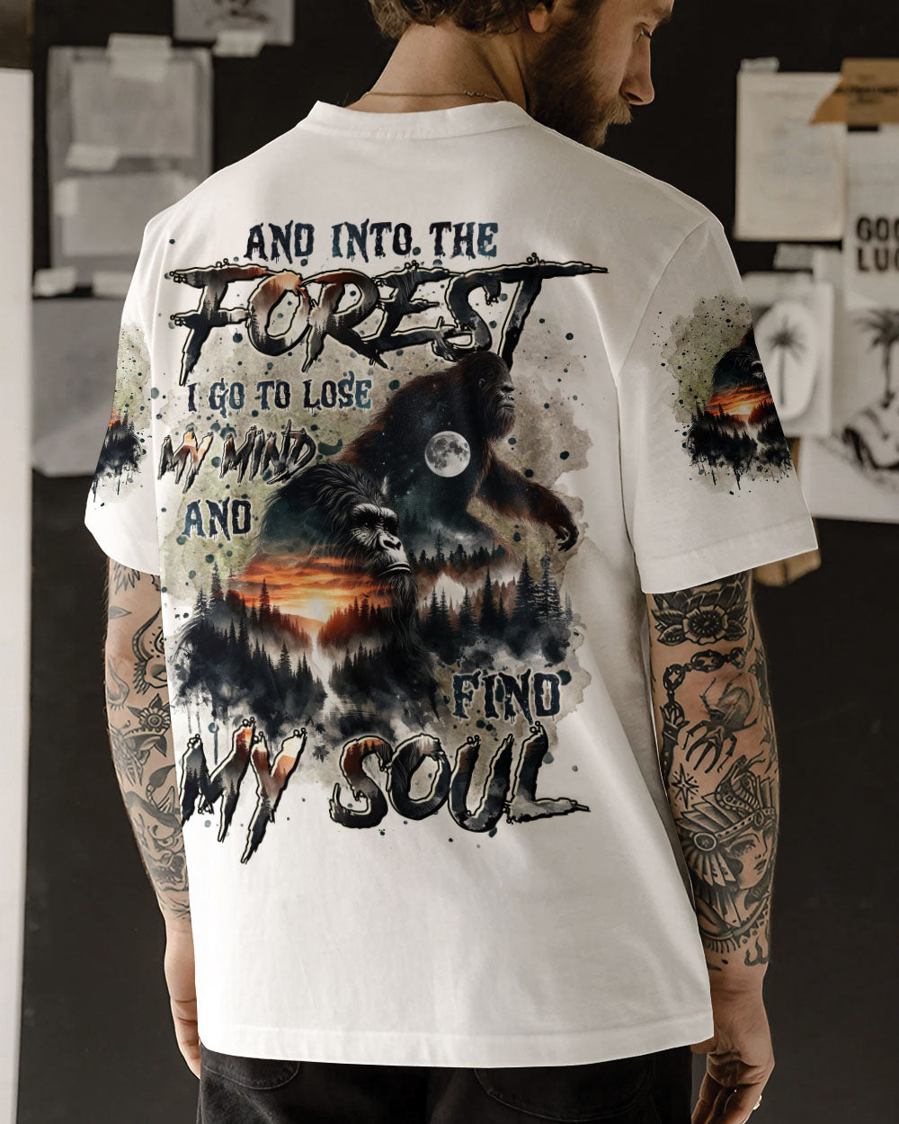 AND INTO THE FOREST I GO BIGFOOT ALL OVER PRINT - TLTR1309241